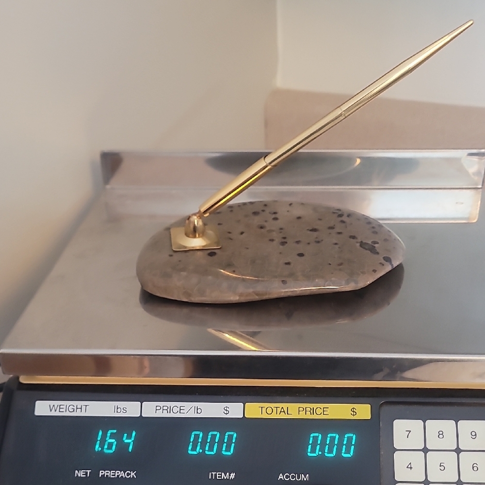 Gold Pen on Petoskey Stone Holder